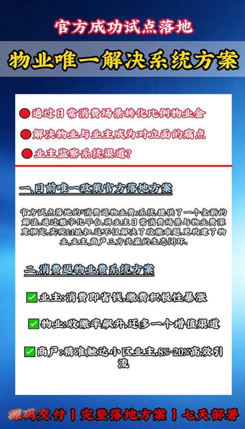 焦点访谈曝光物业行业痛点？目前唯一破局方案？消费返物业费系统模型，多地官方已试点落地？